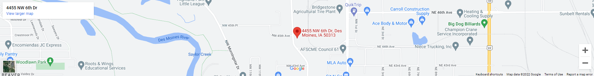A map of the location of 4 4 5 5 nw 6 th dr.